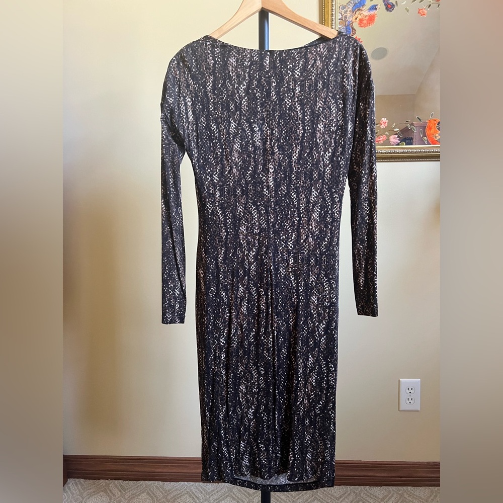 MaxMara Dress Snakeskin Tessuto Italian Jersey Brown Tan Size 14 (44) - Picture 8 of 17